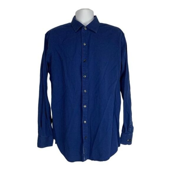 Van Heusen Mens Size XL Blue Long Sleeve Button-Up Shirt - Picture 1 of 8